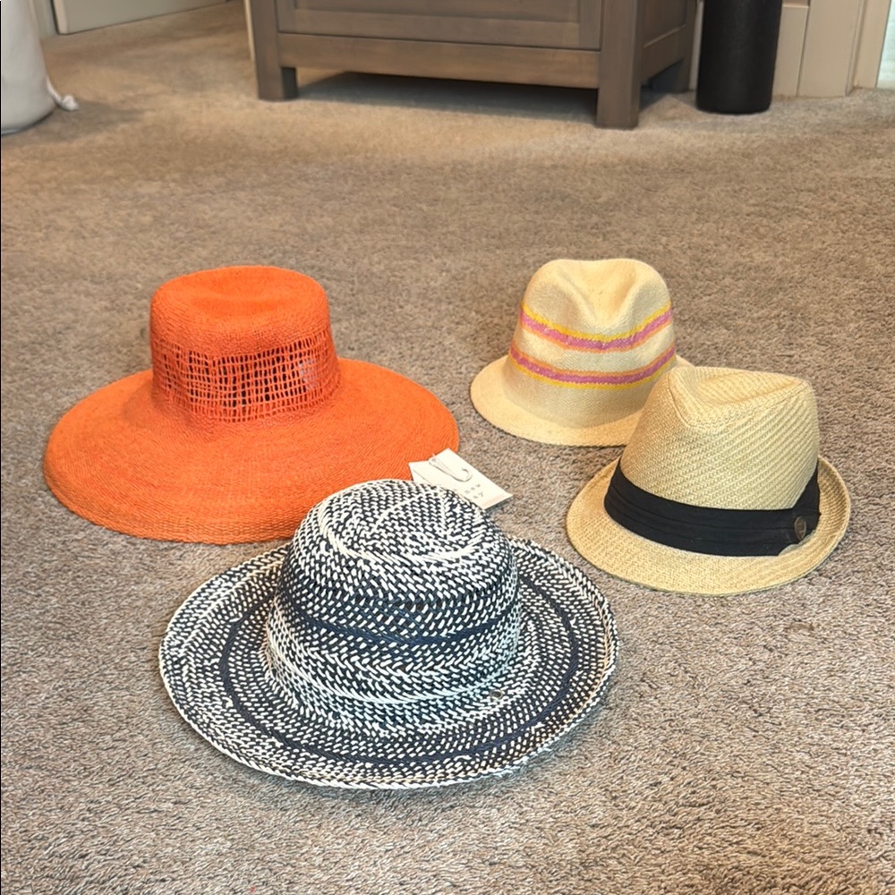 Chic Hat Set - Orange, Beige, and Black